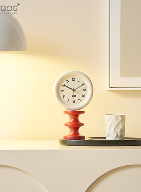 EMITDOOG客厅玄关收纳桌面高级感时钟摆件电视柜钥匙托盘装饰品