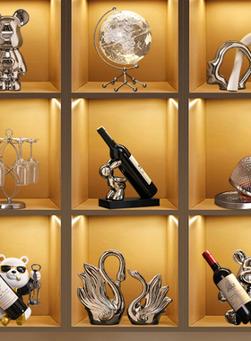 红酒架摆件轻奢高档酒柜装饰品客厅餐柜工艺礼品摆饰摆U设乔迁新