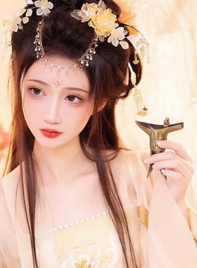 古风古代酒杯摄影拍照道具高脚杯仿古爵杯酒樽复古杯子酒觞中国风