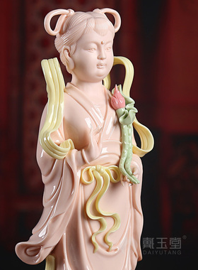 速发善财童子龙金童玉陶瓷观音菩像像佛摆家用居家供奉萨件