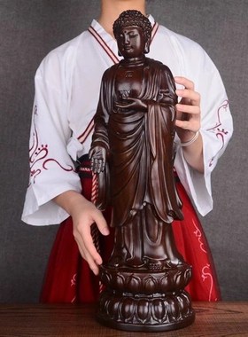 速发木雕木件释迦牟尼实木质雕刻佛祖如来佛像阿弥陀佛花梨摆工艺