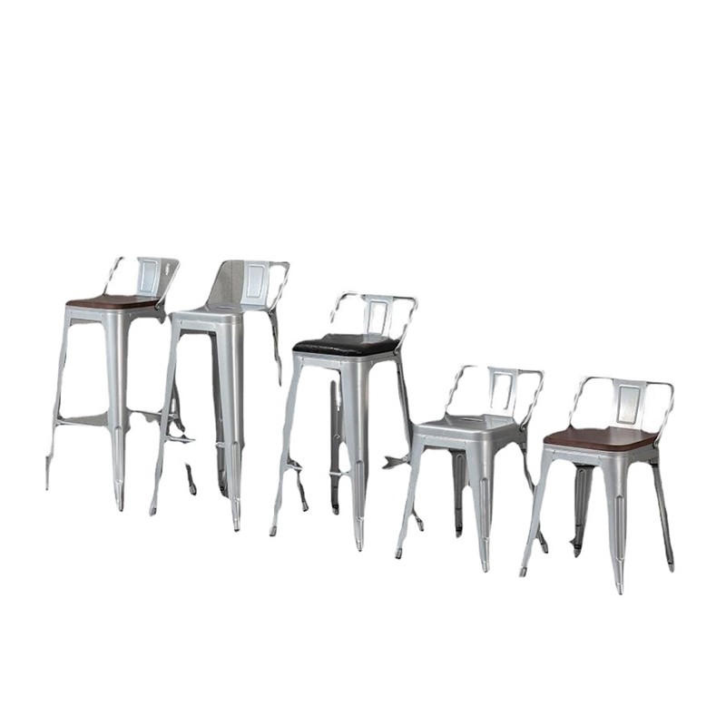 速发吧台椅子简约高脚凳子铁艺实木酒吧椅银家子柜台收用靠背高脚,淘宝优惠券,粉丝福利购,淘宝优惠卷