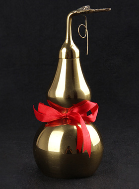 速发铜葫芦摆件五钱挂件开口空心铜葫芦带盖室厅卧装床头办公客室