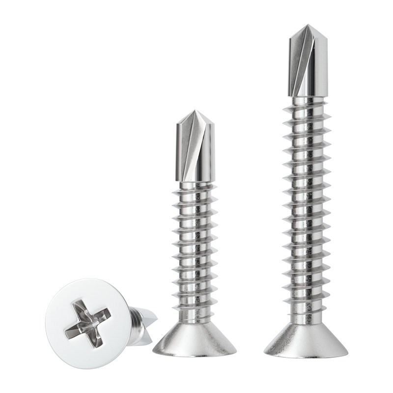 410不锈钢十字平头钻尾螺钉沉头自攻自钻燕尾彩钢瓦螺丝M3V.5-M5. - 图3