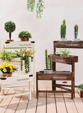 多功能折叠花架小盆景置物架客z厅装饰品摆件阳台创意家居橱窗摆