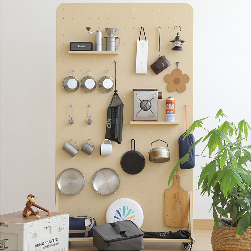 洞洞板滑轮屏风隔断立式可移动露营装备L落地置物架瑜伽健身收纳,淘宝优惠券,粉丝福利购,淘宝优惠卷