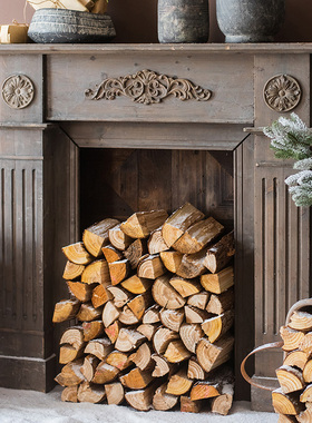 原木柴火装饰摆饰壁p炉橱窗陈列耶诞木柴露营摄影道具木头木材