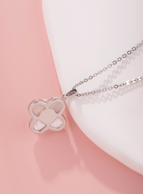 四叶草s925银耳钉项链套装