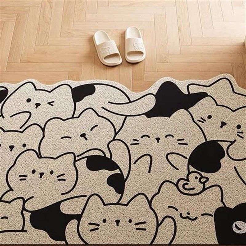 可爱小兔超萌进门门垫丝圈脚垫玄关除尘耐脏家用垫子卡通垫可裁剪,淘宝优惠券,粉丝福利购,淘宝优惠卷
