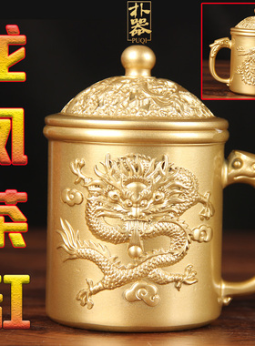铜茶缸摆件 铜龙凤茶缸 铜百福茶缸 铜福寿茶缸