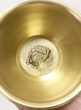 速发黄纯百福杯大号黄铜摆件办公室茶道茶具铜工艺品铜铜大聚新盆