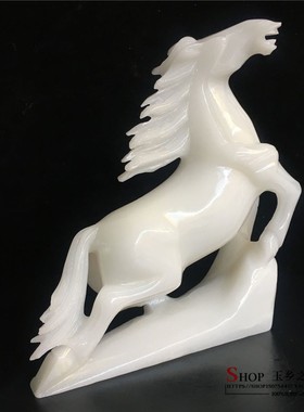极速天然白玉生肖马摆件马到成功家居玄关客厅酒柜书房工艺礼品摆