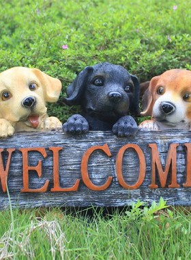 招财户外花园园林迎宾狼狗摆件庭院景观仿真动物装饰品工艺品雕塑