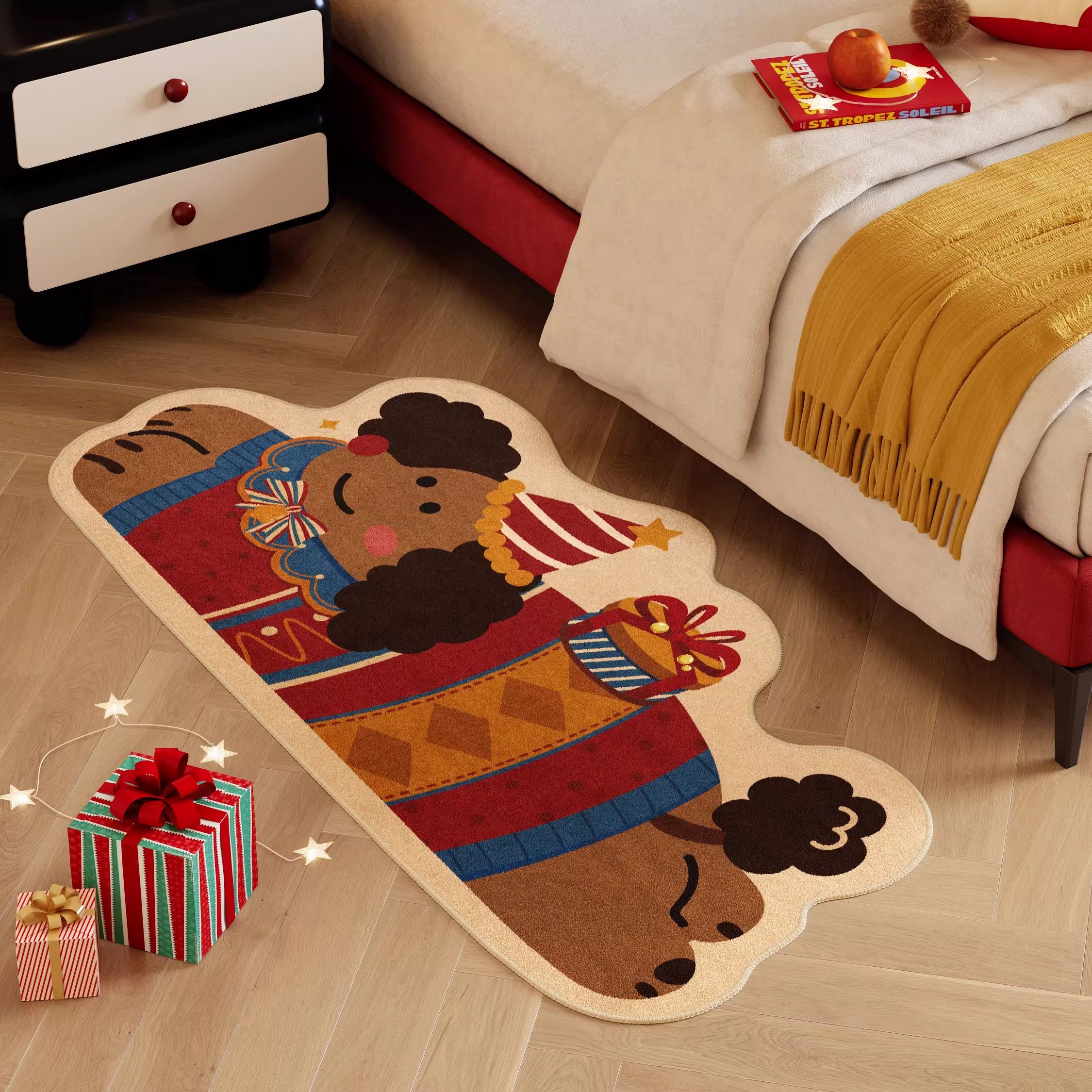 马年新年红色床边毯家用卧室主卧女孩儿童房防水防滑长条异形脚垫,淘宝优惠券,粉丝福利购,淘宝优惠卷