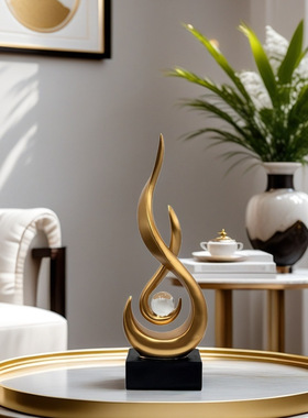 创意高档火焰戏珠摆件适用于乔迁礼品客厅酒柜装饰软装家居饰品