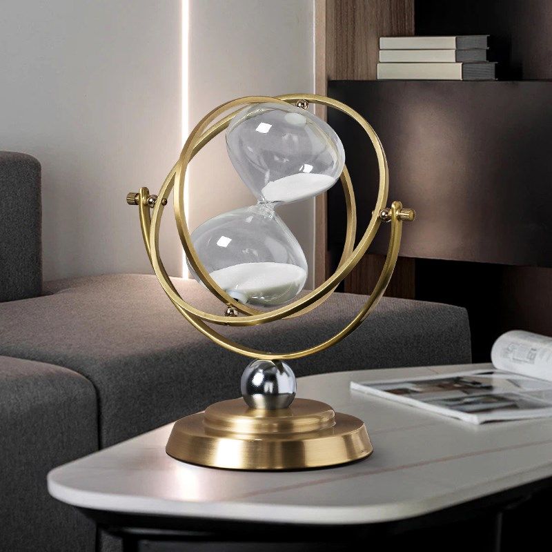 沙漏计时器轻f奢高档创意玄关装饰桌面高级感办公室饰品地球仪摆,淘宝优惠券,粉丝福利购,淘宝优惠卷