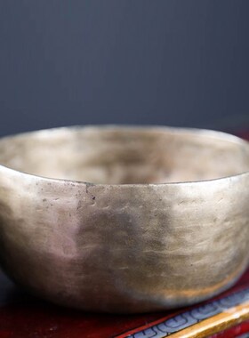 紫火音疗塔多巴蒂古董老t颂钵尼泊尔手工铜钵瑜伽冥想助眠铜磬摆