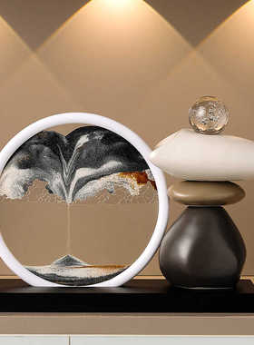 简约轻奢时来运转流沙画摆件客厅酒柜装饰品红酒杯Y架子高档酒托