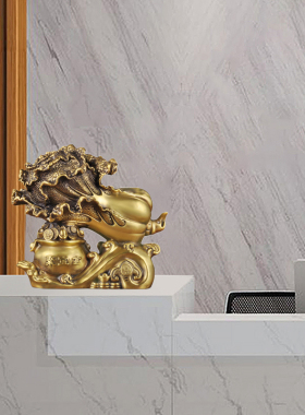 全黄铜白菜聚宝盆摆件中式招财摆设家居客厅电视柜装饰品开业礼品