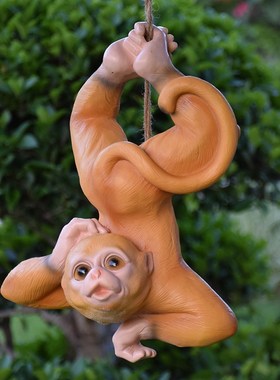 别墅花园庭院园林景观树脂动物雕塑模H型田园摆件仿真猴子挂件装