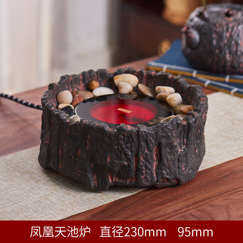 Household tea cooker free hook retro old rock mud electric pottery stove tea art hook Kung Fu tea set accessories vertical hook