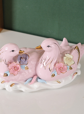 鸳鸯一对摆件g家居促夫妻和谐旺爱情卧室房间创意床头装饰