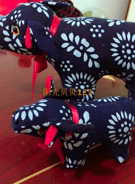 乌镇特产蓝印花布DnIY工艺品12生肖全棉玩偶庆生出国拌手礼包邮