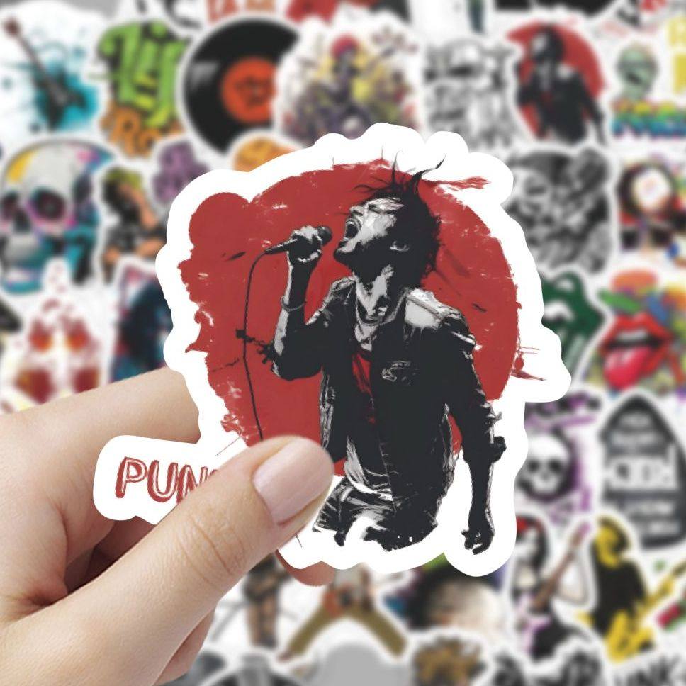 120张Rock贴纸个性炫酷潮流摇滚乐队创意diy行李箱吉他装饰贴,淘宝优惠券,粉丝福利购,淘宝优惠卷