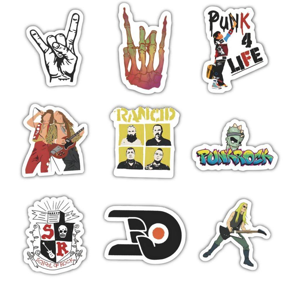 120张Rock贴纸个性炫酷潮流摇滚乐队创意diy行李箱吉他装饰贴,淘宝优惠券,粉丝福利购,淘宝优惠卷