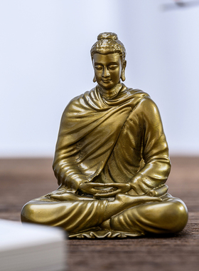 速发释迦牟尼佛佛佛像家用供奉释迦摩居佛铜像摆件小随身佛禅意家