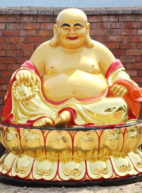 速发弥勒方佛像招财供奉树脂玻佛钢佛像笑佛乐佛璃台大肚弥勒菩萨