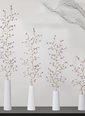 紫气东来紫水晶铜摆件发财树葫芦客厅入户玄关竖高装饰.品乔迁礼