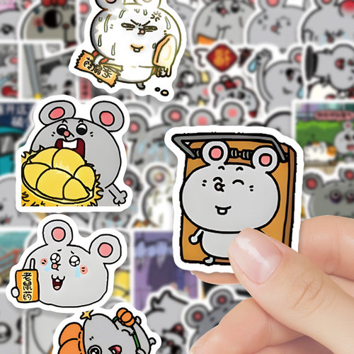 200张叛逆大鼠贴纸可爱卡通网络热门贴画自粘墙面桌面手账diy - 图1