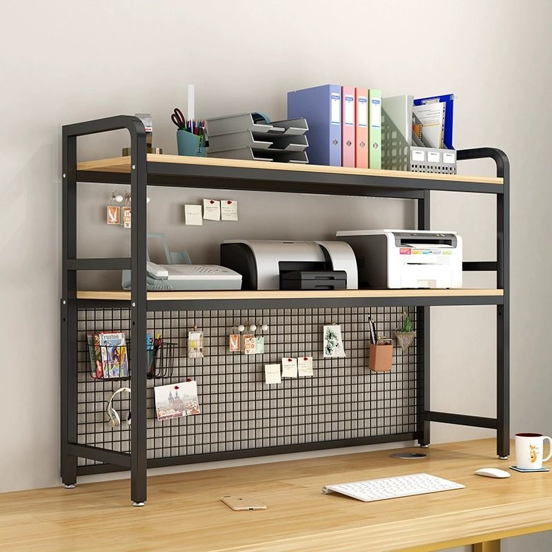 Computer elevated printer desktop partition rack multi-layer board student bookshelf hole board iron storage rack