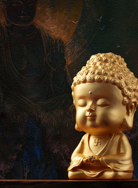 铜佛摆件禅意如来佛家居书房装饰品创意办公室桌面摆设工艺礼品