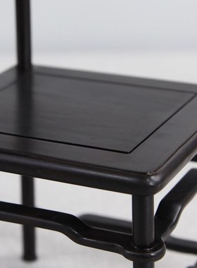 黑檀小博古架创意工艺品摆件家居饰品紫砂茶壶架茶具架实木多宝阁