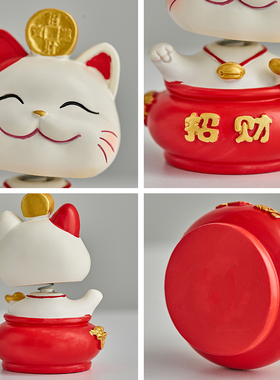 可爱招财猫小摆件客厅玄关家居装饰品创意办公室桌面摆设开业礼物