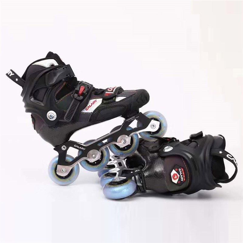 EUR size 28-37 Adjustable Child Inline Skates Carbon Fiber K - 图0