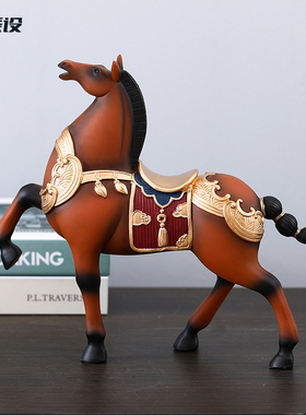 中式唐马摆件客厅书房办公室桌面摆设马到成功家居好寓意的装饰品
