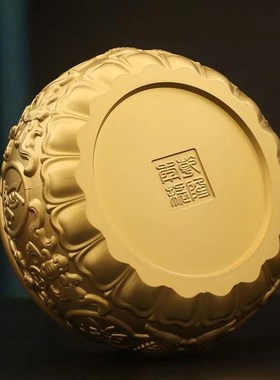 速发聚宝盆摆件纯黄铜聚财招办八福聚宝盆存钱罐米缸财公室店铺开