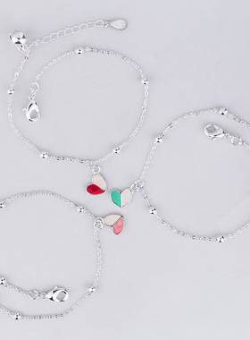 日韩风甜美冰激凌爱心手錬个性百搭简约心形铃铛手环女学生手饰