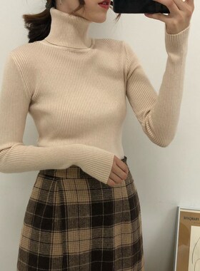 极速New Women Turtleneck Sweaters Autumn Winter Korean Slim