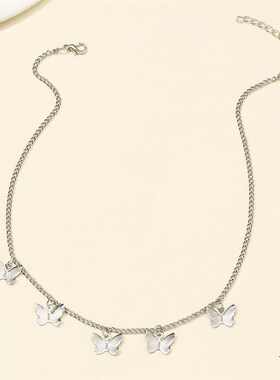 极速跨境欧美新款蝴蝶项链女ins欧美甜酷风小众锁骨颈链配饰品气
