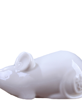 装饰摆件置物架上的小挂件新年装饰陶瓷十二生肖小鼠牛虎兔龙蛇马