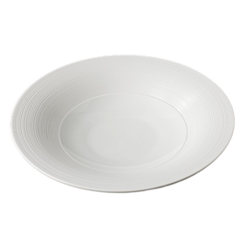 线纹《维宝大圆碗》白色陶瓷盘子菜盘西餐意面盘汤盘酒店餐具 - 图2