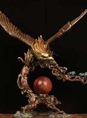 纯铜老鹰摆件雄鹰大展宏图大鹏展翅家居客厅办公室装饰品开业礼品