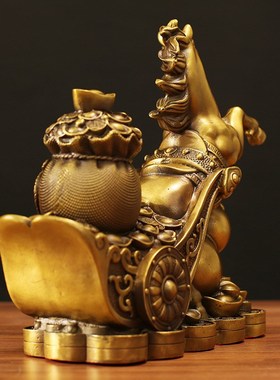 速发立马财铜到纯铜福肖马黄生招财摆件客厅办公室家居工艺礼品