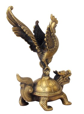 速发铜朱雀摆艺铜独摆摆件站鳌头立件工件礼品