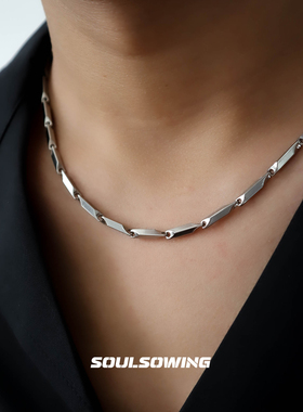 项链男士款钛钢菱形百搭时尚简约风个性小众设计高级感潮流痞帅