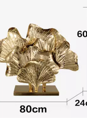 极速酒店大堂会所中式摆件金属银杏叶家居样板房软装招财铁艺摆件